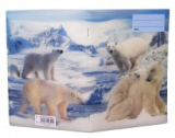 Sešit 524 s 3D motivem ledních medvědů, linkovaný