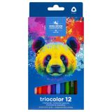 Trojhranné pastelky Triocolor - 12 barev - medvěd - 3142/12
