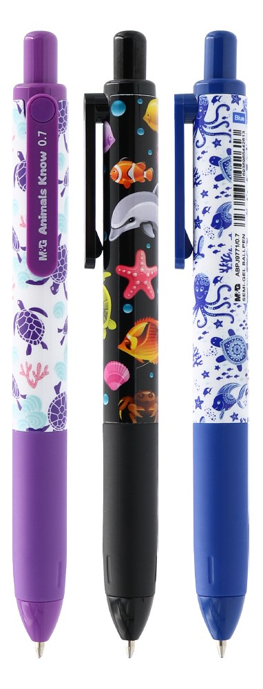 Kuličkové pero M&G Semi-Gel Animals Know 0,7 mm fialové