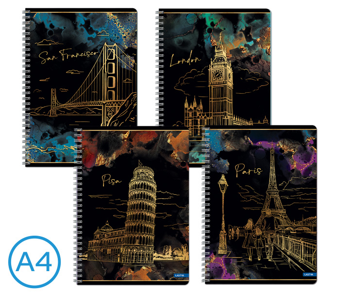 Blok spirála A4 GOLD CITY linka 60 listů San Francisco