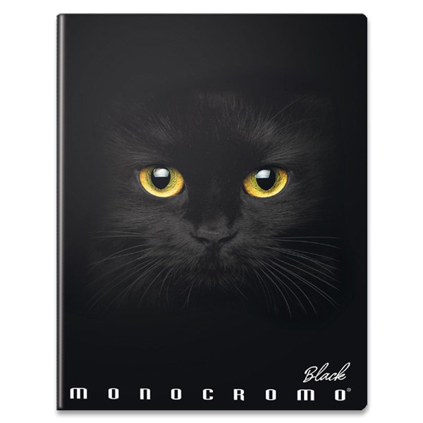 Sešit 444 A4 linkovaný, 40 listů, Pigna Monocromo black kočka