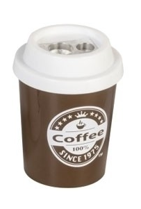 Ořezávátko dvojité Coffee to go hnědé