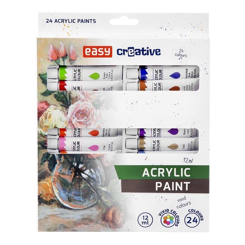 Akrylové barvy 12 ml 24 barev