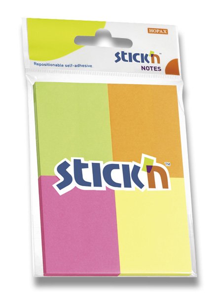 Samolepicí bloček Neon 38 x 51 mm, 4 x 50 listů