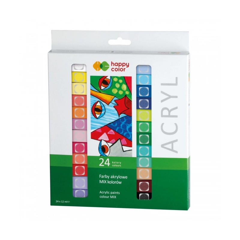 Akrylové barvy Happy Color 12 ml, 24 barev