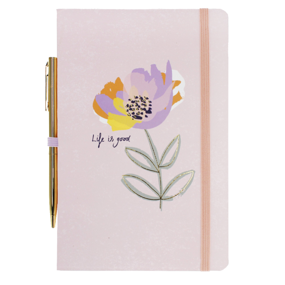 ZÁPISNÍK STARPAK PINK FLOWER S PROPISKOU, 80 LISTŮ