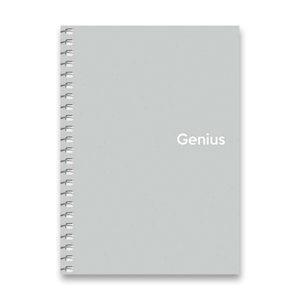 Kroužkový blok Shkolyaryk Genius A6, čtverečkovaný, 80 listů šedý
