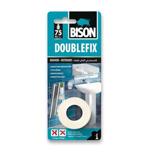 Oboustranná lepicí páska BISON double fix - 19 mm x 1,5 m