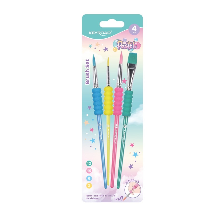 Sada štětců KEYROAD Pastel - 4 ks