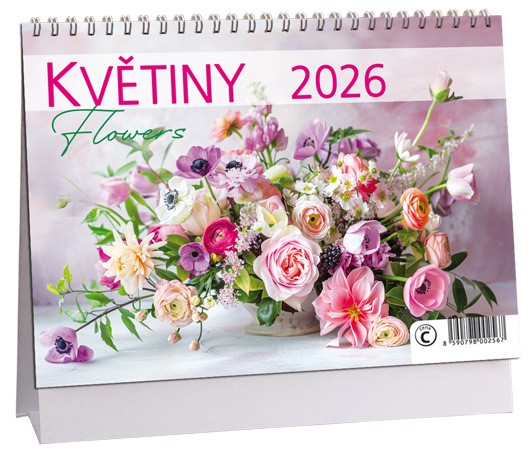 Stolní kalendář týdenní 2026 Květiny