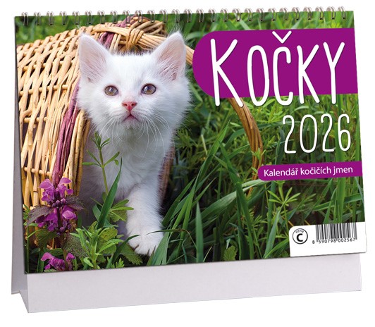 Stolní kalendář týdenní 2026 Kočky
