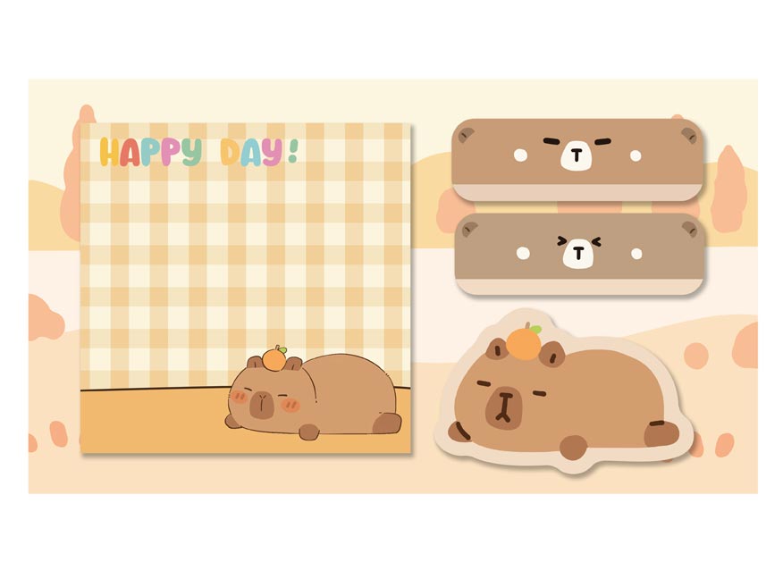 Samolepicí bloček capybara set kostky