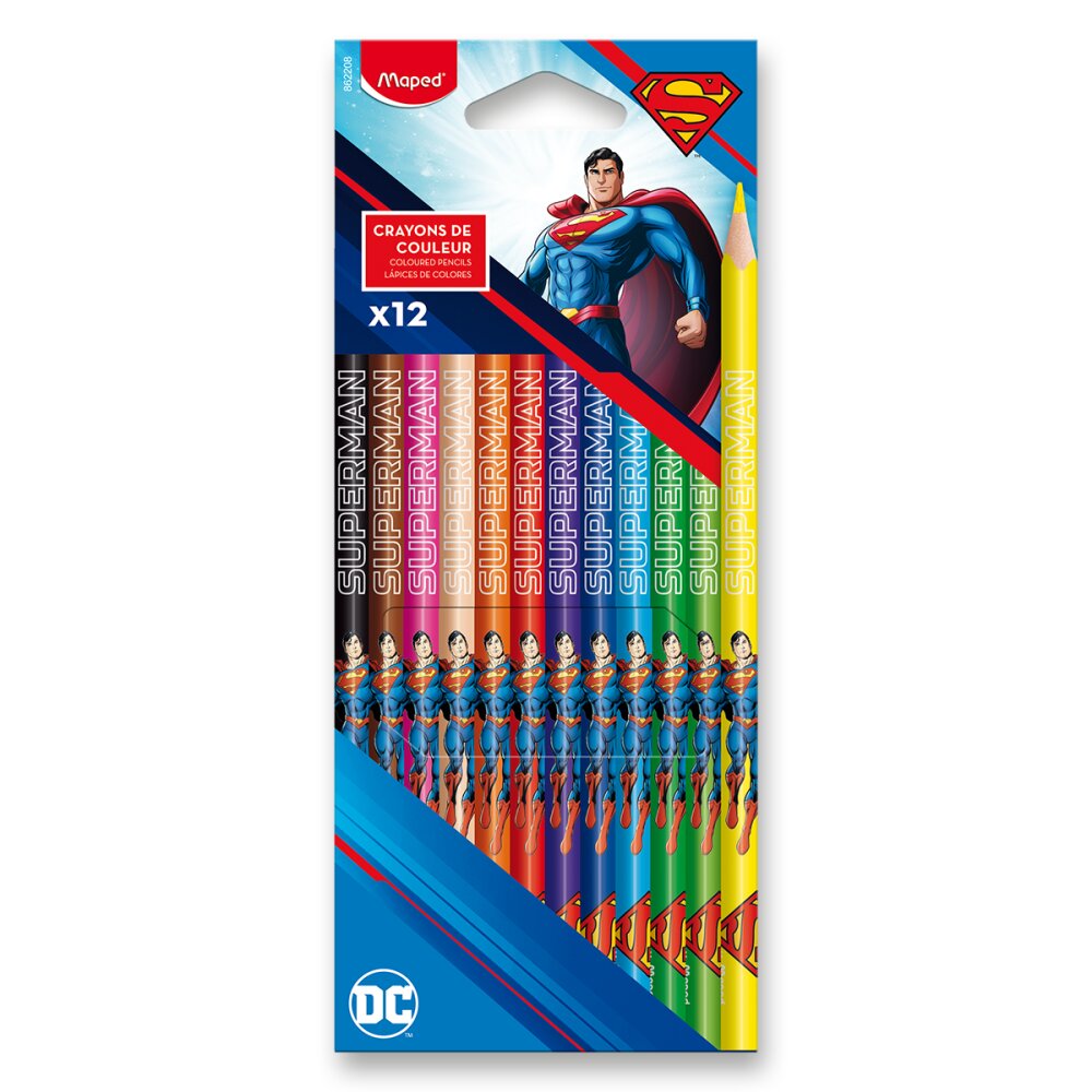 Trojhranné pastelky Maped Superman - 12 ks