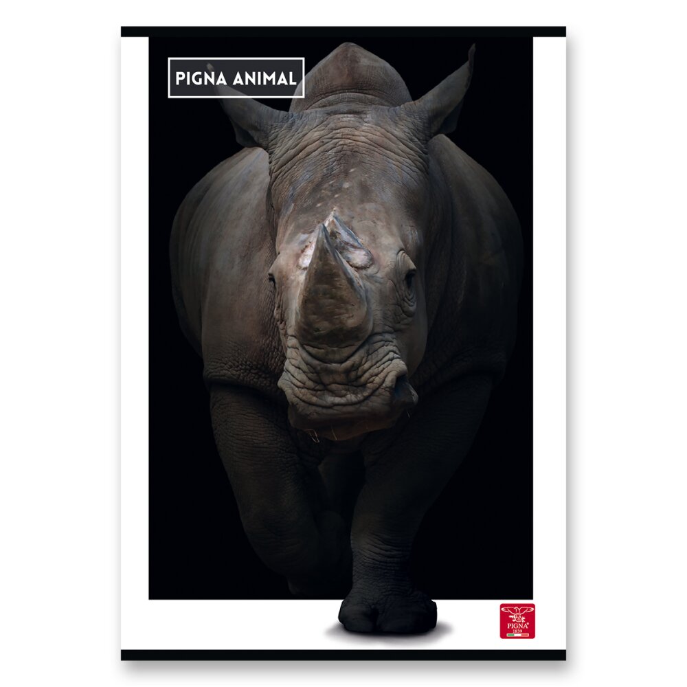 Sešit Pigna Animal - A4, linkovaný, 40 listů Nosorožec