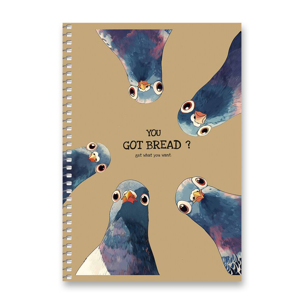 Kroužkový blok SHKOLYARYK Cuties - A5, čtverečkovaný, 96 listů You got bread?