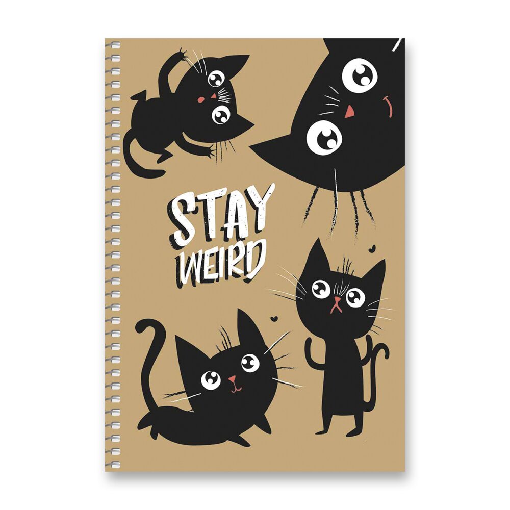 Kroužkový blok SHKOLYARYK Cuties - A5, čtverečkovaný, 96 listů Stay weird
