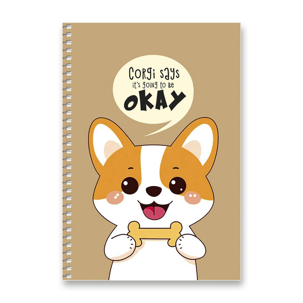 Kroužkový blok SHKOLYARYK Cuties - A5, čtverečkovaný, 96 listů Corgi