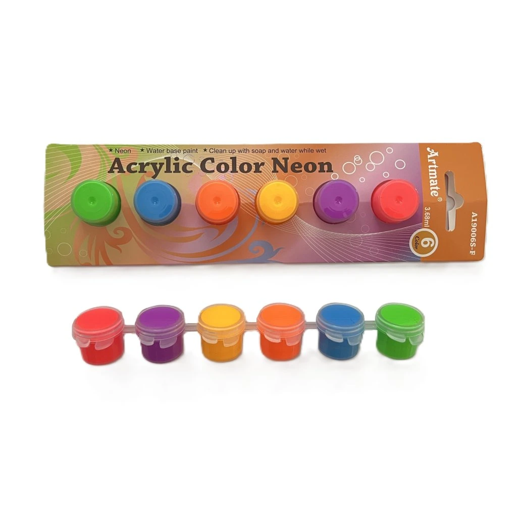 Barvy akrylové mini, 6 barev NEON