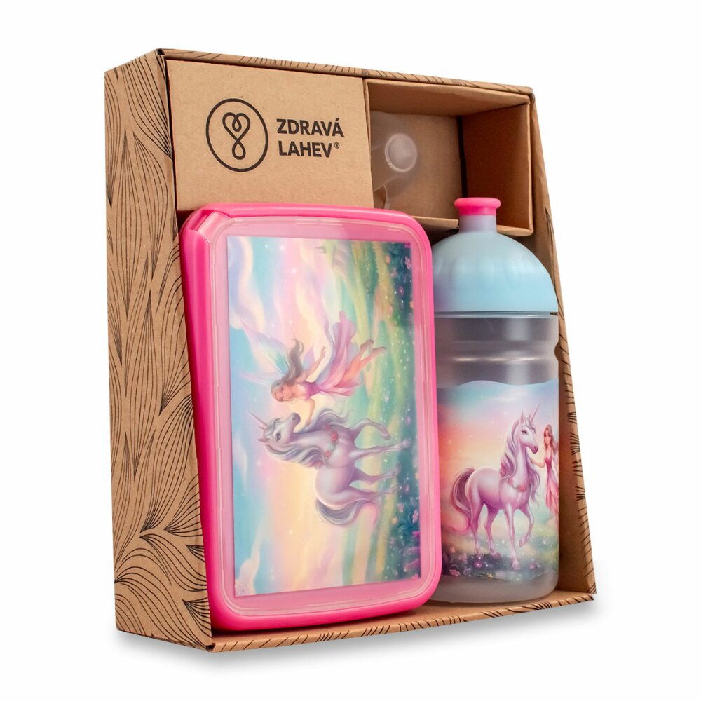 Set Zdravá lahev 0,5 l a Zdravá sváča - kouzelný jednorožec