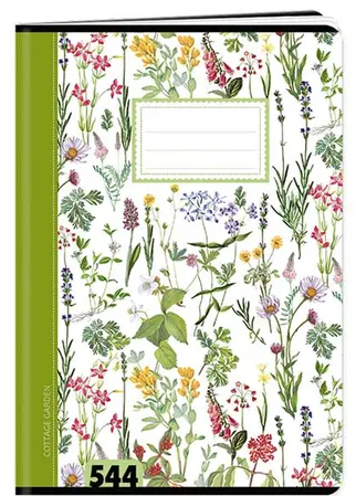 Sešit 544 - Cottage Garden - A5, linkovaný, 40 listů zelený
