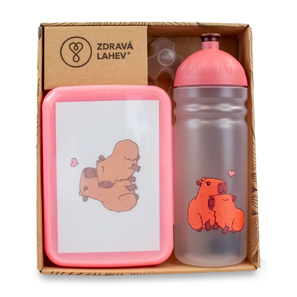 Set Zdravá lahev 0,7 l a Zdravá sváča - kapybary