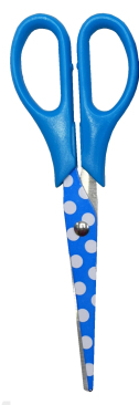 Nůžky 17 cm puntík modré