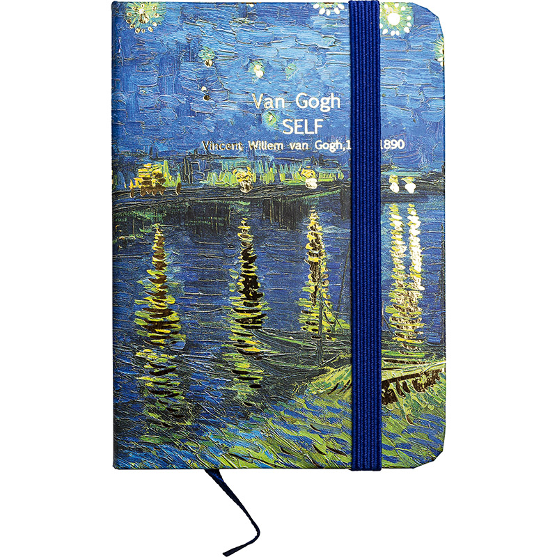 Zápisník A7 v tvrdé vazbě s gumičkou Vincent van Gogh 