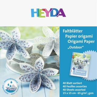 Papíry na origami voděodolné 15 x 15 cm - modré