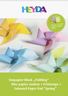 Blok barevných papírů 130 g A4 - větrník 10 listů