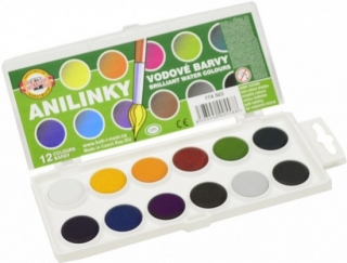 Anilinky - vodové brilantní barvy 12 barev