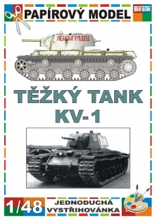 Jednoduchá vystřihovánka Těžký tank KV-1