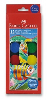 Vodové barvy  Faber-Castell 12 barev, pr. 30 mm