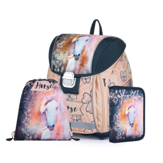 Školní batoh Premium Light Kůň romantic - 3dílný set