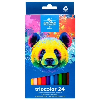 Trojhranné pastelky Triocolor - 24 barev - medvěd - 3144/24