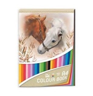 Blok barevných papírů A4 - Horses