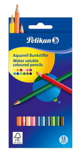 Akvarelové pastelky Pelikan 12 ks