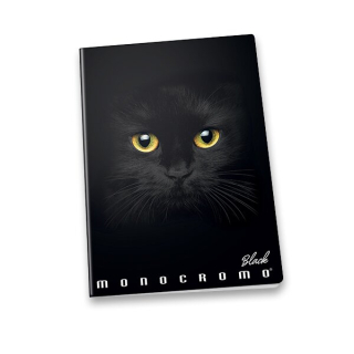 ŠKOLNÍ SEŠIT PIGNA MONOCROMO BLACK - A5, LINKOVANÝ kočka