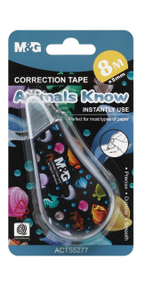 Opravná páska M&G Animals Know 5 mm x 8 m černý