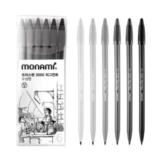 Popisovače MONAMI Plus Pen 3000 6 ks šedé