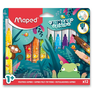 Fixy Maped JUMBO Jungle Fever 12 barev
